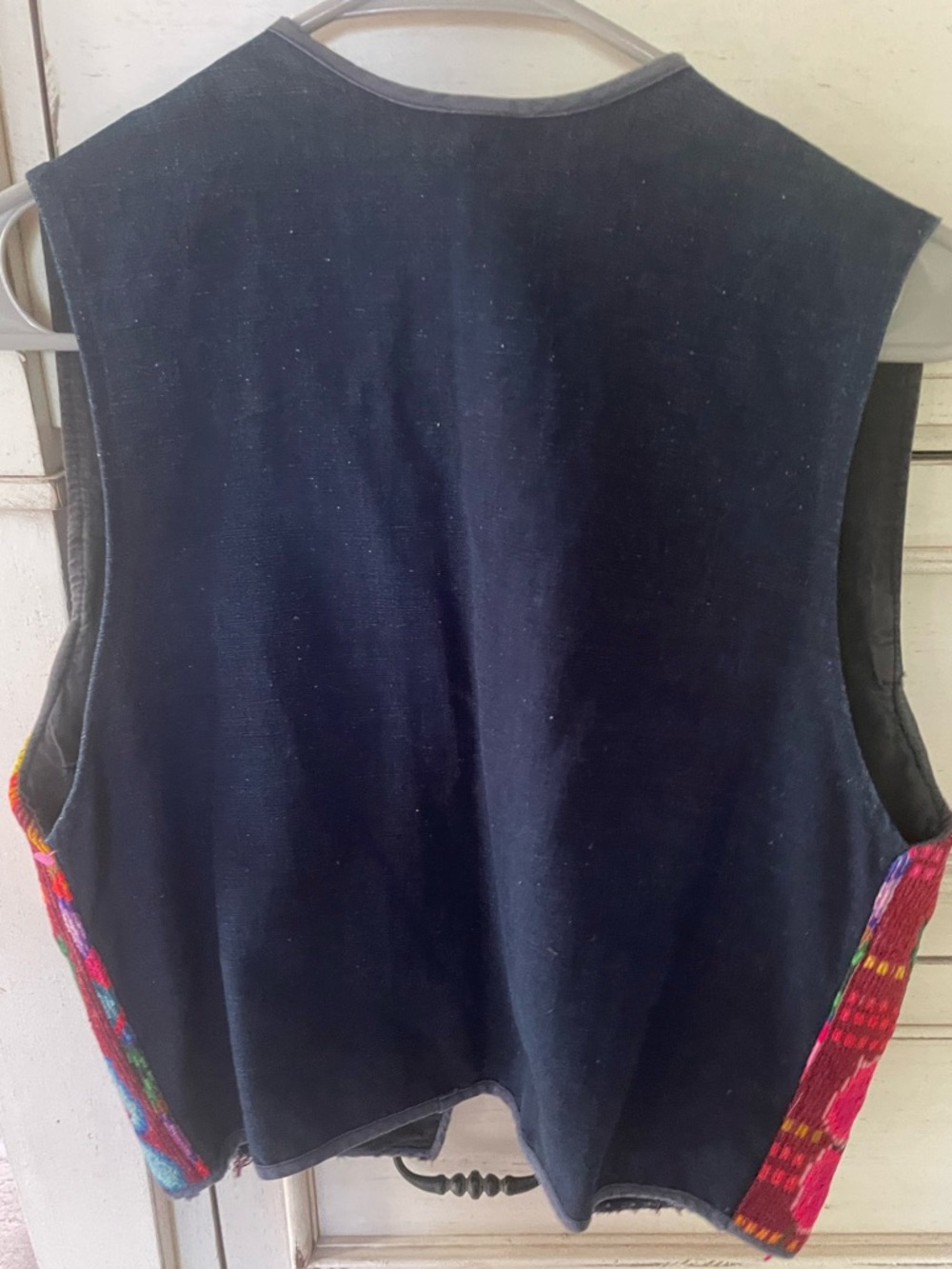 Vintage Multicolor Floral Embroidered Vest Denim Handmade Bohemian Festival - Picture 2 of 8